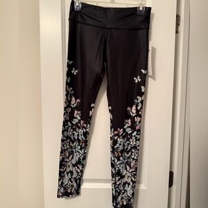 Black Alo Yoga Leggings with Butterfly Details